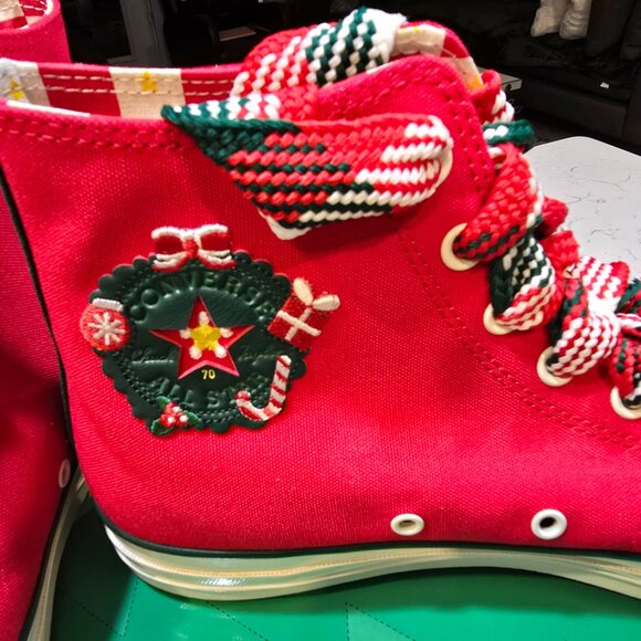 Converse Chuck 70 Hi Christmas 'Gingerbread & Knit Sock' Red A12454C MENS SZ 12 - Picture 3 of 16